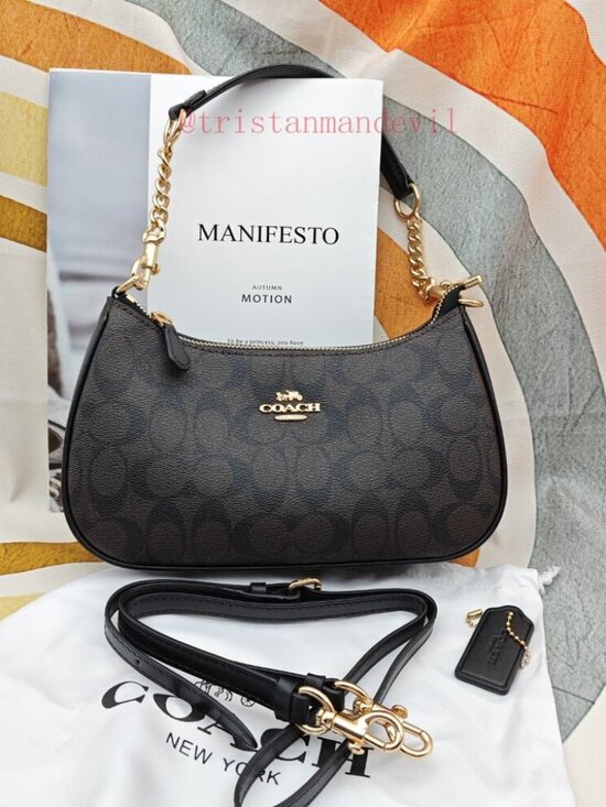 Coach Handbags - coach Teri Shoulder Bag In Signature Canvas black